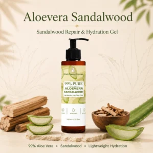 99% Pure Aloe Vera Sandalwood Gel | Oily & Acne Prone Skin (200 gm)