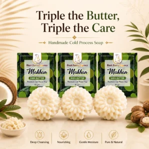 Makhan Shea Butter Handmade Cold Pressed Soap (85 gm) - Pack of 3